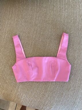 🌼 Edikted Pink Square-Neck Crop Top small
